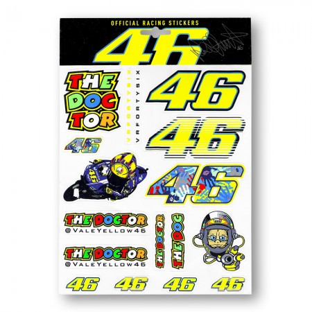 2015 Valentino Rossi Large Sheet of 17 Stickers - VR46